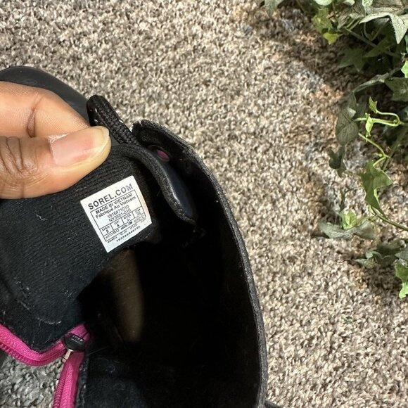 Sorel Youth Emelie Short Lace Zip Waterproof Boots Black Leather US 5 / EUR 37 - Picture 8 of 9